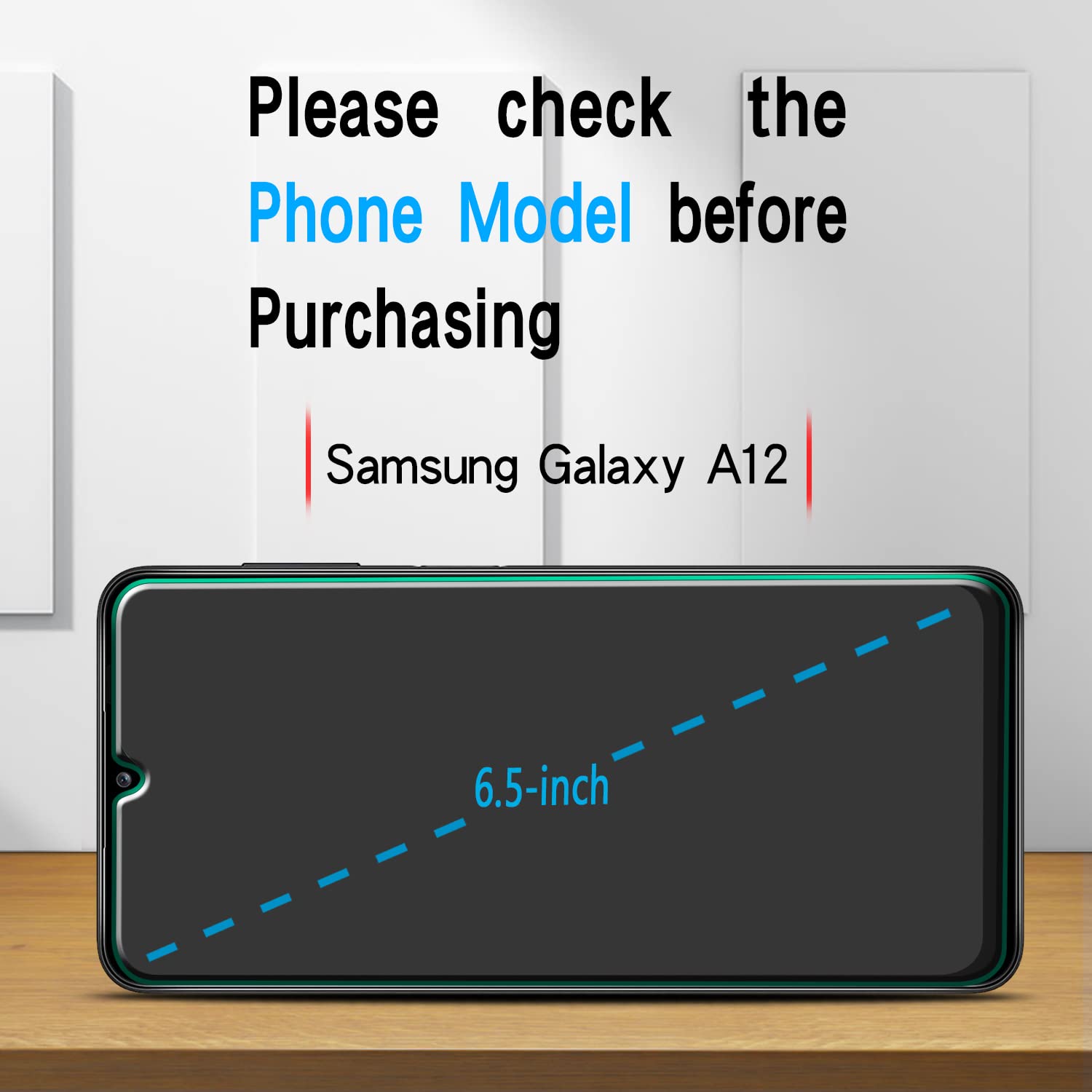 Slanku (3 Pack) Screen Protector For Samsung Galaxy A12 Tempered Glass, Bubbles Free, Anti Scratch, Easy To Install, Case Friend